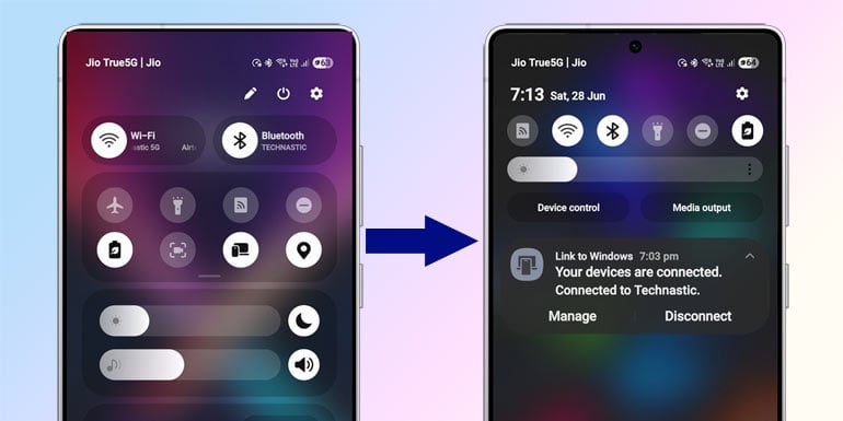 Поверніться швидкі панелі налаштувань із сповіщеннями на одному інтерфейсі 7
