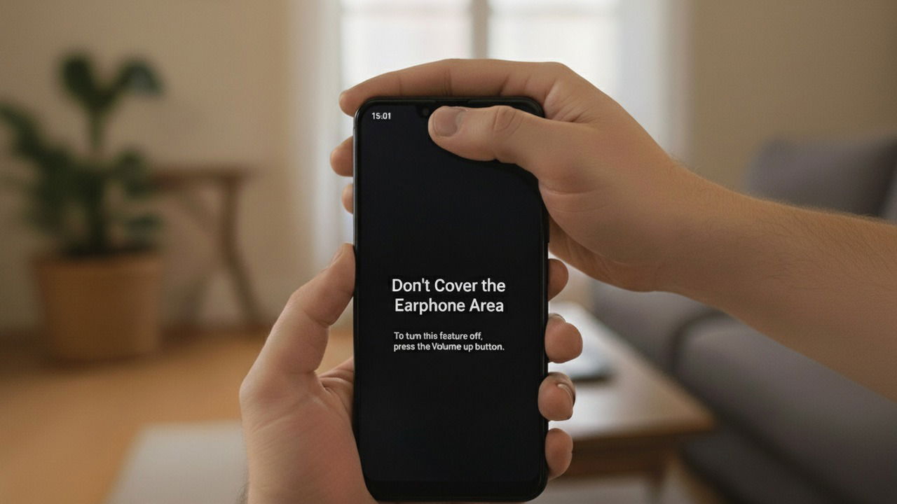 Як виправити повідомлення "не покривати область навушників" на Android