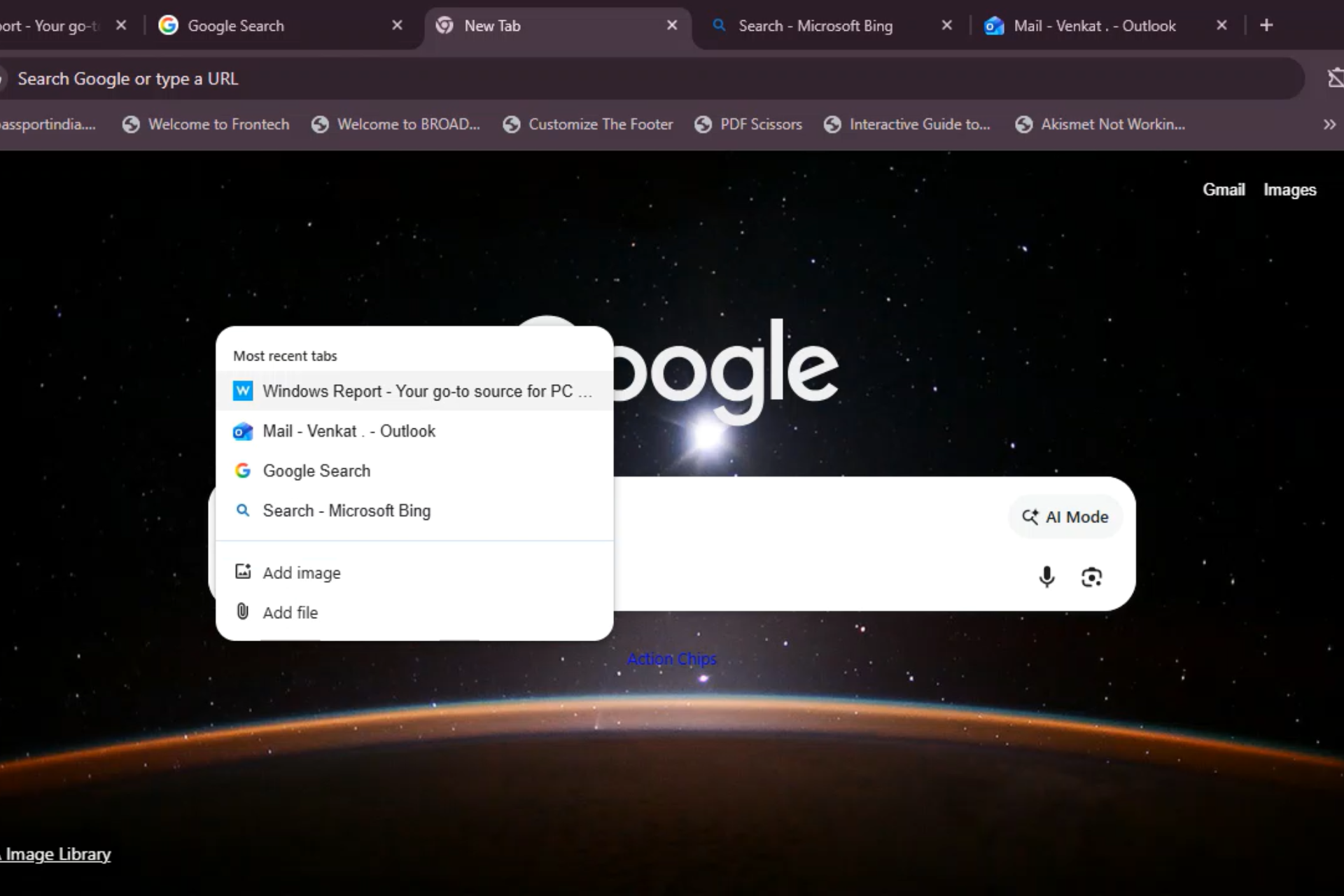 Strona nowej karty w przeglądarce Chrome działa teraz jak ekran startowy AI